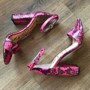 Sam Edelman Pink Snake Print Heels